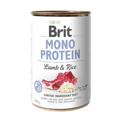 Вологий корм для собак Brit Mono Protein Lamb & Rice з ягнятком та темним рисом 400 г 100053