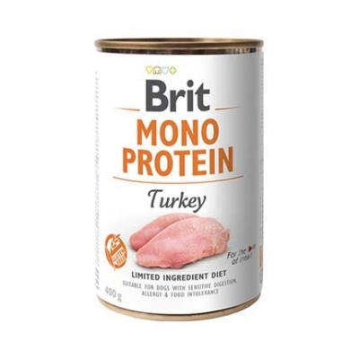 Вологий корм для собак Brit Mono Protein Turkey з індичкою 400 г 100060