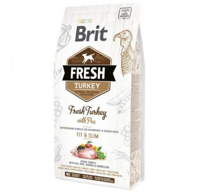 Сухий корм Brit Fresh Turkey With Pea Adult Fit & Slim для дорослих собак свіжа індичка з горохом, контроль ваги 2,5 кг, 170996