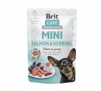 Вологий корм Brit Care Mini для собак, з філе лосося та оселедця в соусі, 85 г 100219