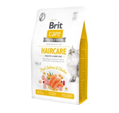 Сухий корм для кішок Brit Care Cat GF Haircare Healthy & Shiny Coat 2кг (здоров'я шкіри та вовни) 171306