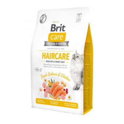Сухий корм для кішок Brit Care Cat GF Haircare Healthy & Shiny Coat 2кг (здоров'я шкіри та вовни) 171306