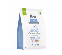 Корм для собак великих порід Brit Care Dog Sustainable Adult Large Breed з куркою та комахами, 3 кг 172182