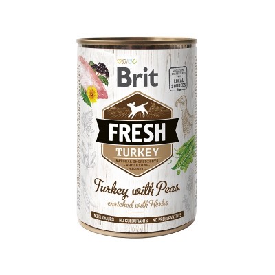 Вологий корм Brit Fresh консерва з індичкою та горошком 400 г 100157