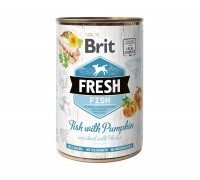 Вологий корм для собак Brit Fresh консерва з рибою та гарбузом 400 г