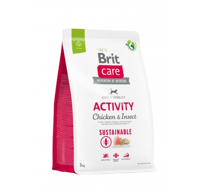 Корм для собак з підвищеною активністю Brit Care Dog Sustainable Activity з куркою та комахами, 3 кг 172191
