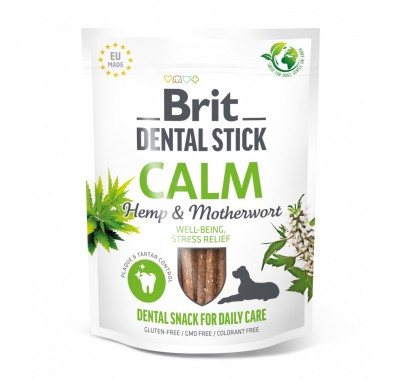 Лакомство для собак Brit Dental Stick Calm успокаивающее, конопля и пустырник, 7 шт, 251 г 112105