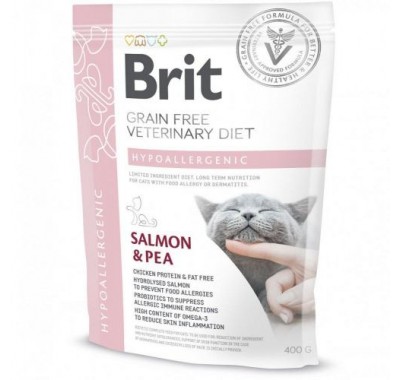 Сухий корм Brit GF VetDiet Cat Hypoallergenic для кішок, з харчовою алергією та непереносимістю 400 г 170961
