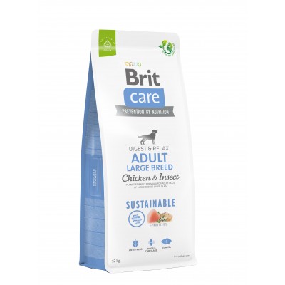 Корм для собак великих порід Brit Care Dog Sustainable Adult Large Breed з куркою та комахами, 12 кг 172183