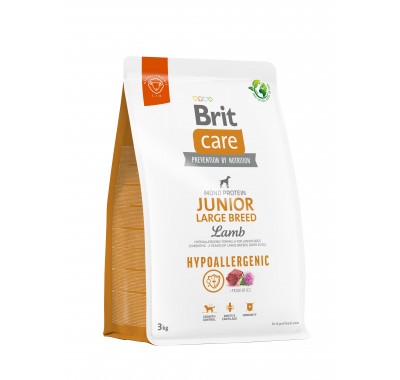 Корм для молодих собак великих порід Brit Care Dog Hypoallergenic Junior Large Breed гіпоалергенний з ягнятком, 3 кг 172218