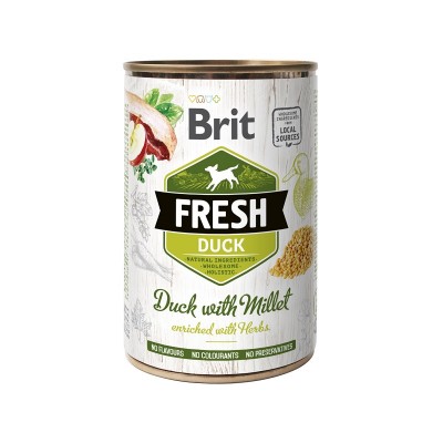 Brit Fresh (Брит Фреш) консерва з качкою та пшоном 400 г