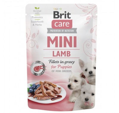 Вологий корм Brit Care Mini для цуценят, з філе ягняти в соусі, 85 г 100216