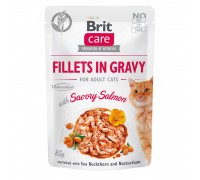 Влажный корм Brit Care Cat Pouch для кошек филе в соусе, пикантный лосось, 85 г 100530/0525