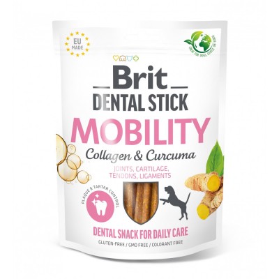 Ласощі для собак Brit Dental Stick Mobility для мобільності суглобів, колаген та куркума, 7 шт, 251 г 112103