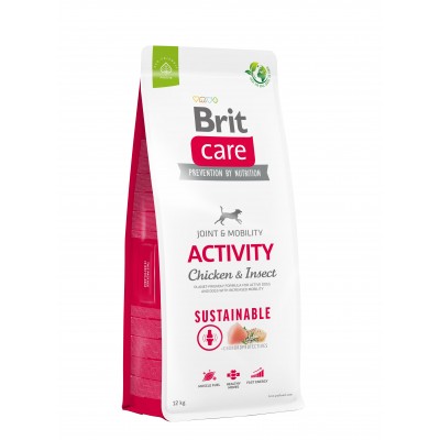 Корм для собак з підвищеною активністю Brit Care Dog Sustainable Activity з куркою та комахами, 12 кг 172192