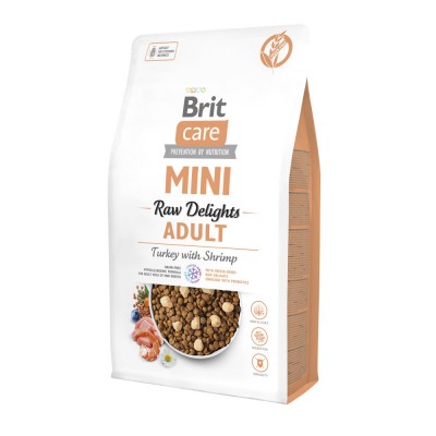 Корм сухий для собак малих порід Brit Care Mini Raw Delights Turkey with Shrimp індичка з креветкою 2 кг 173214