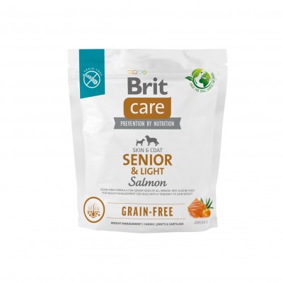 Корм для старіючих собак Brit Care Dog Grain-free Senior & Light беззерновий з лососем, 1 кг 172205