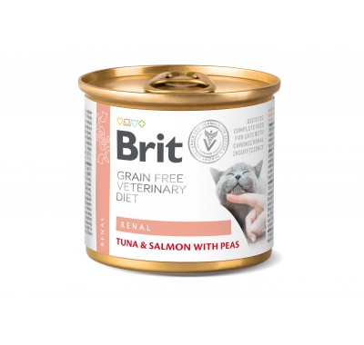 Вологий корм Brit VetDiets Renal для кішок з хронічною нирковою недостатністю, 200 г 100714