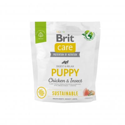 Корм для цуценят Brit Care Dog Sustainable Puppy з куркою та комахами, 1 кг 172169