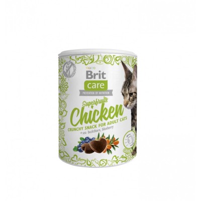 Ласощі для котів Brit Care Cat Snack Superfruits Chicken, курка 100 г 1432/111269