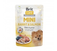 Вологий корм Brit Care Mini для собак з філе кролика та лосося в соусі, 85 г 100218