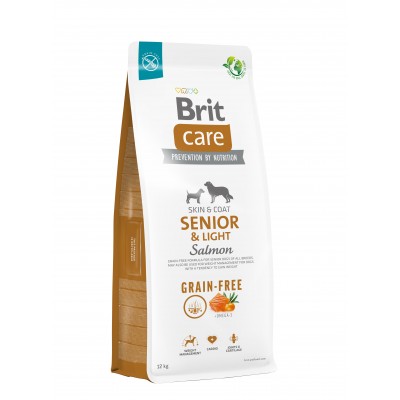 Корм для старіючих собак Brit Care Dog Grain-free Senior & Light беззерновий з лососем, 12 кг 172207