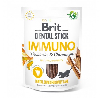 Ласощі для собак Brit Dental Stick Immuno для міцного імунітету, пробіотики та кориця, 7 шт, 251 г 112104