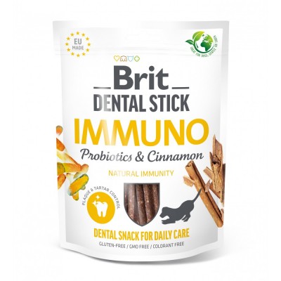 Ласощі для собак Brit Dental Stick Immuno для міцного імунітету, пробіотики та кориця, 7 шт, 251 г 112104