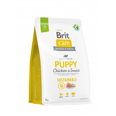 Корм для цуценят Brit Care Dog Sustainable Puppy з куркою та комахами, 3 кг 172170