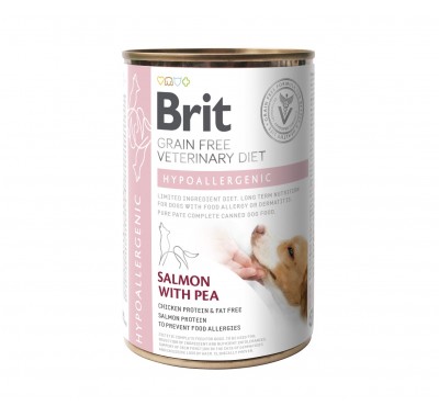 Вологий корм Brit VetDiets Hypoallergenic для собак з харчовою алергією або непереносимістю, 400 г 100259