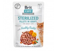 Вологий корм Brit Care Cat Pouch для стерилізованих котів філе в соусі, кролик 85 г 100526/0488 