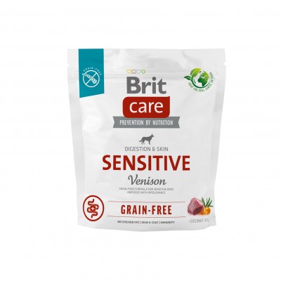 Корм для собак із чутливим травленням Brit Care Dog Grain-free Sensitive беззерновий з оленіною, 1 кг 172208