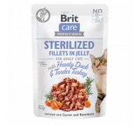 Вологий корм Brit Care Cat Pouch для кастрованих котів в желе, качка та індичка, 85 г 540549