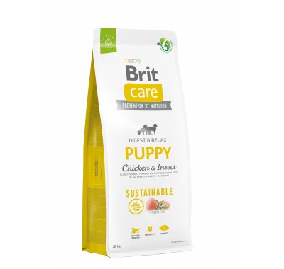 Корм для щенков Brit Care Dog Sustainable Puppy с курицей и насекомыми, 12 кг 172171