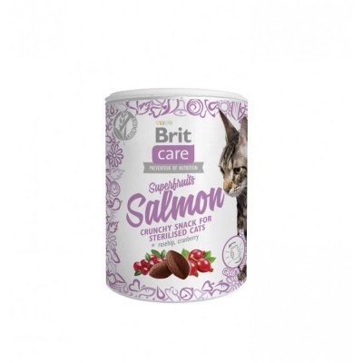 Ласощі для котів Brit Care Cat Snack Superfruits Salmon, лосось, 100 г 1449/111270