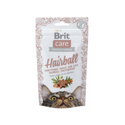 Функціональні ласощі Brit Care Hairball з качкою для котів 50г