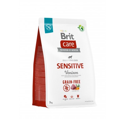 Корм для собак із чутливим травленням Brit Care Dog Grain-free Sensitive беззерновий з оленіною, 3 кг 172209