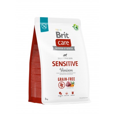 Корм для собак із чутливим травленням Brit Care Dog Grain-free Sensitive беззерновий з оленіною, 3 кг 172209