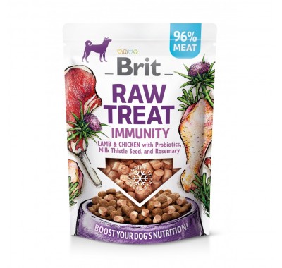 Лакомство для собак Brit Raw Treat freeze-dried Immunity для иммунитета, ягненок курица, 40 г 112133