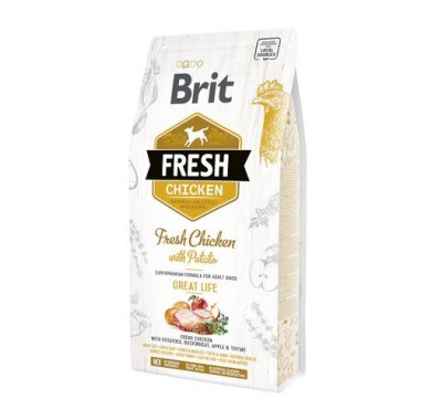 Сухий корм Brit Fresh Chicken With Potato Adult свіжа курка та картопля для дорослих собак 2,5 кг 170990