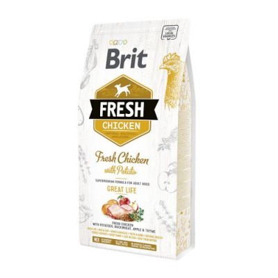 Сухий корм Brit Fresh Chicken With Potato Adult свіжа курка та картопля для дорослих собак 2,5 кг 170990