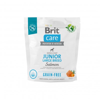 Корм для молодих собак великих порід Brit Care Dog Grain-free Junior Large Breed беззерновий з лососем, 1 кг 172199
