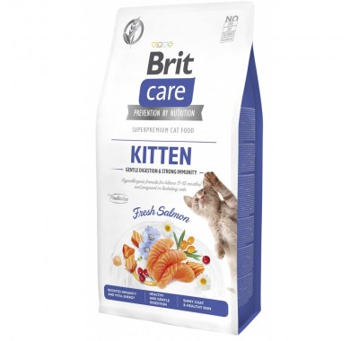 Сухий корм Brit Care Cat by Nutrition Kitten Gentle Digestion Strong Immunity для кошенят з лососем, 7 кг 172543