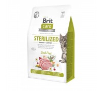 Сухий корм Brit Care Cat by Nutrition Sterilized Immunity Support для стерилізованих кішок зі свининою, 400 г 172544