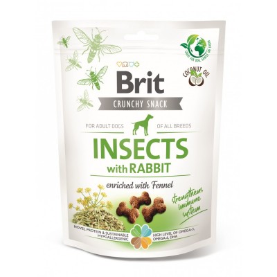 Ласощі для собак Brit Care Dog Crunchy Cracker Insects для імунітету, комахи, кролик і фенхель, 200г 100623