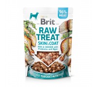 Ласощі для собак Brit Raw Treat freeze-dried Skin and Coat для шкіри та шерсті, риба і курка, 40 г 112132