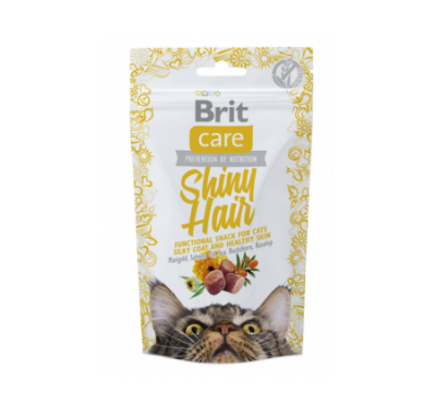 Функціональні ласощі Brit Care Shiny Hair з лососем для котів 50г