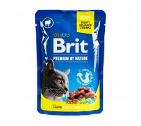 Вологий корм Brit Premium Cat pouch ягнятина для стерилізованих котів 100 г 111831