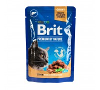 Вологий корм Brit Premium Cat pouch печінка для стерилізованих кішок 100 г 111832