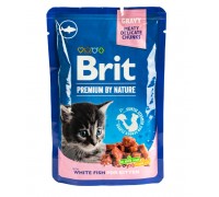Вологий корм Brit Premium Cat pouch біла риба для котят 100 г 111835